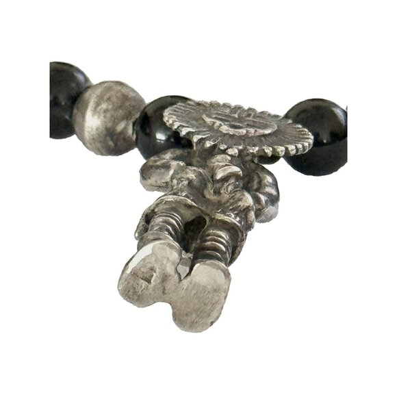 Vintage Sterling Silver Native American Bead Necklace With Sun Kachina Pendant - Picture 9 of 10